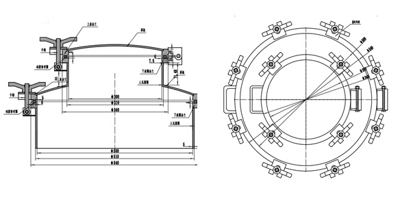 碳鋼快開人孔蓋500-300