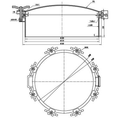 碳鋼快開(kāi)人孔蓋500