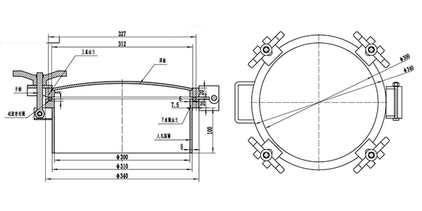 碳鋼快開(kāi)人孔蓋300